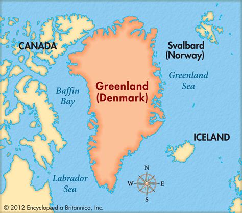 Map of Greenland and Iceland
